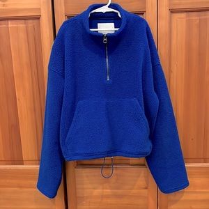 American Eagle Cropped Fleece Quarter Zip Pullover